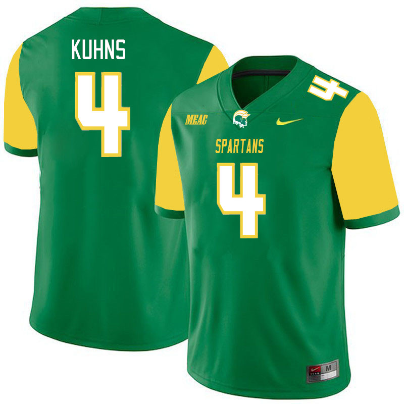 Men-Youth #4 Otto Kuhns Norfolk State Spartans 2023 College Football Jerseys Stitched-Green